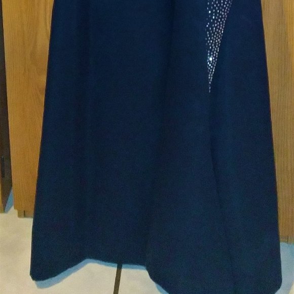 Vintage Beautiful Morgan and Co. Dark Blue Prom/Formal Dress - 2002 - Size 1/2 - Picture 6 of 12